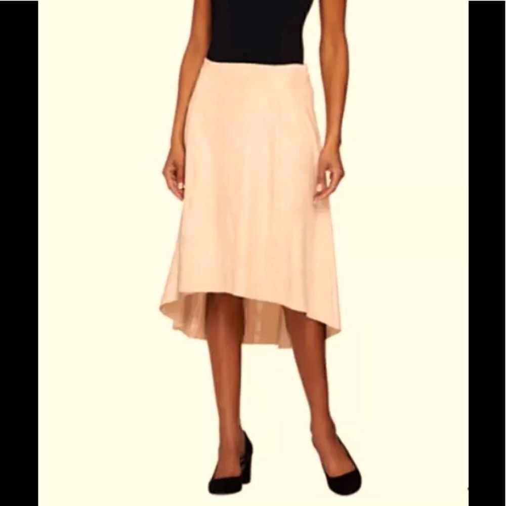 H by Halston chic faux Suede Hi-Low Midi Skirts-14